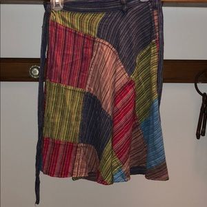 Boho multicolor wrap skirt